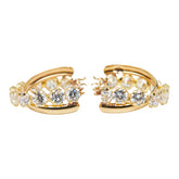 K18YG イエローゴールド キュービックジルコニア フープピアス レディース 【中古】